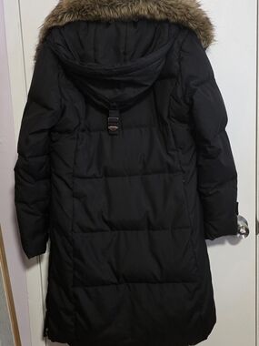 Michael Kors S/P Dark Brown Hooded Puffer Coat with Removable Faux-Fur Trim
